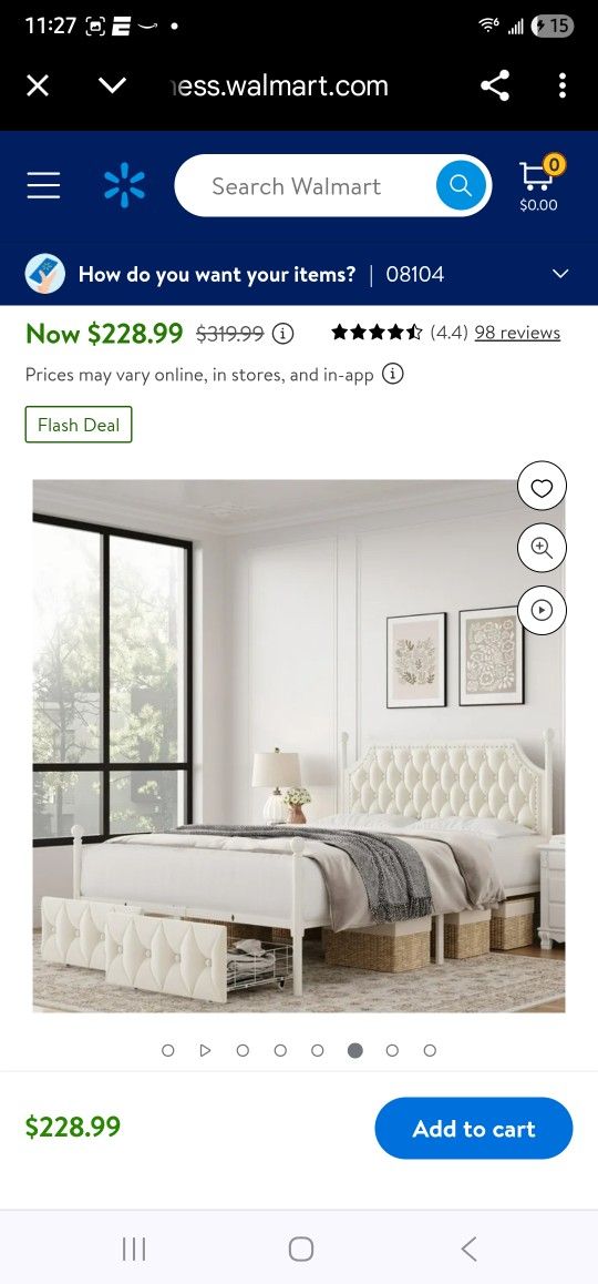 Homfa Full Size Upholstered Canopy Bed Frame for Bedroom, 2 Storage Drawers Platform Bed, Canopy Bed Curtain Not Included, Beige