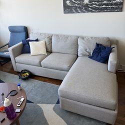 Crate & Barrel Barrett II Reversible Storage Chaise Lounge Sectional