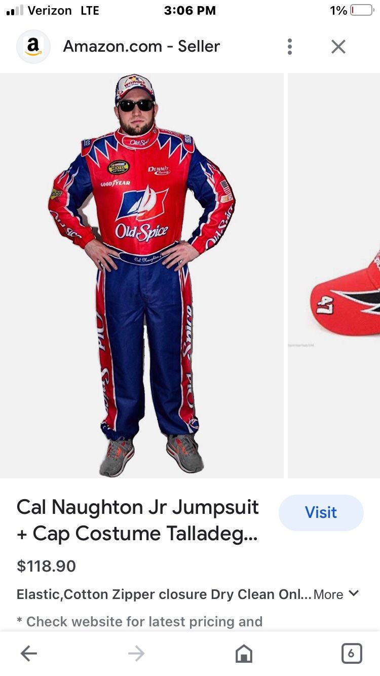 Old Spice Racing Suit. With Hat. Replica Of The Suit Worn On The Movie Talladega Nights