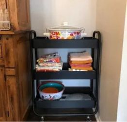 Kitchen caddy on wheels rack storage for kitchen utilities, fruit stand on wheels for canned food utensils   Mueble con llantas para cocina, estante p