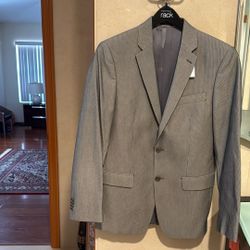 Brand New  Jacket  38 R Grey With Small Strips  John Varvatos Made In Canada