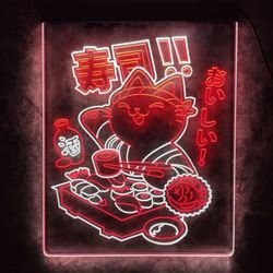 Sushi Cat Chef LED Sign