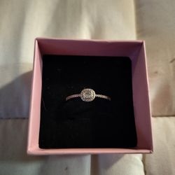 Sterling Silver And Diamond Ring