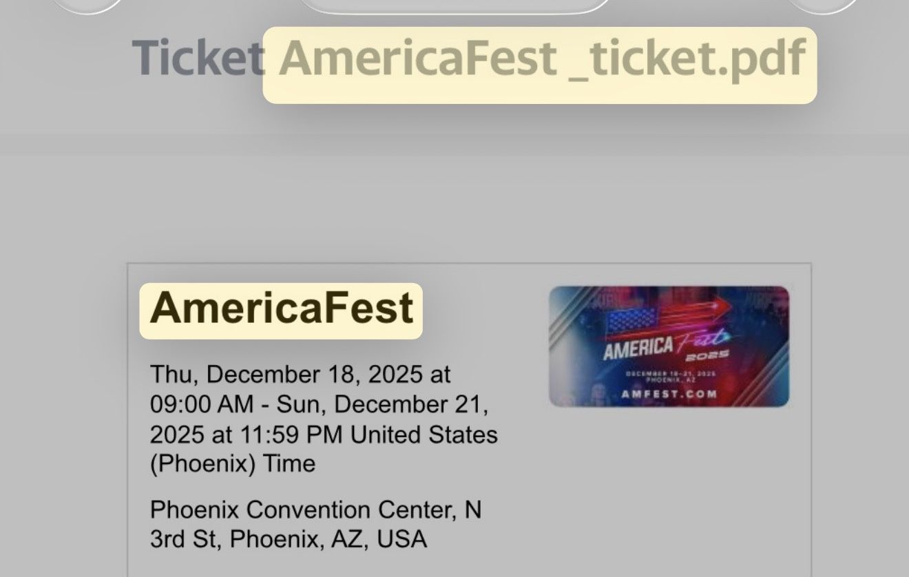 2 Tickets For AmericaFest
