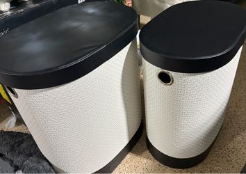 2 Large Organizational BINS for Laundry, Toys, Seasonal Clothes etc. w/ removable lids Black/White NEW with TAGS