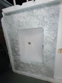 New vanity sink with backsplash