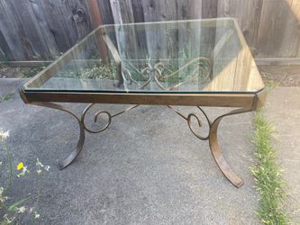 Glass coffee table and 2 side tables