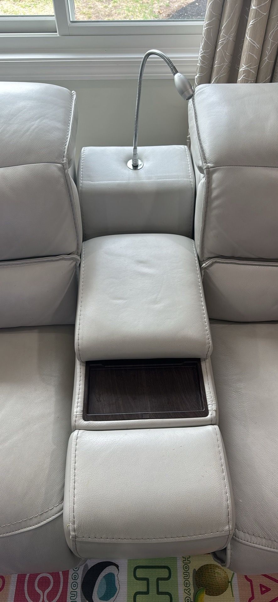 Milan Leather Fog Reclining Sofa Good condition