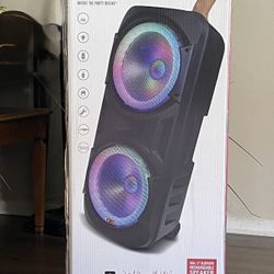 DUAL 12β BLUETOOTH RECHARGEABLE SPEAKER WITH LED PARTY LIGHTS