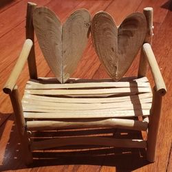 Wood (unfinished) Hearts Bench