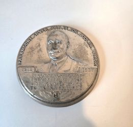 1937 Paramount Silver Jubilee for Adolf Zukor Commemorative Desk Medal