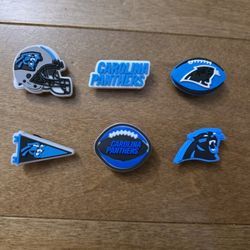 Lot Of 6 Carolina Panthers Shoe Charms 