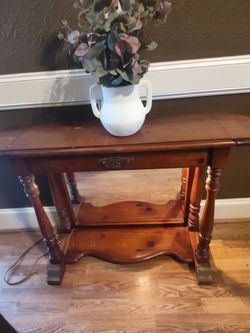 Antique Wood Drop-Leaf Entrance Table with drawer and mirrored light HERMOSA MESA DE ENTRADA CON LUZ