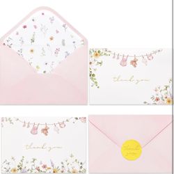 25 Baby Girl Shower Thank You Card 