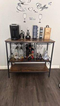 Brown wood bar