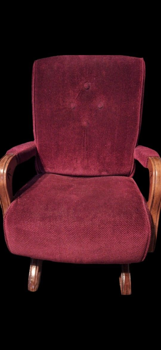 Vintage Platform Rocker Upholstered Child Size-Gorgeous!