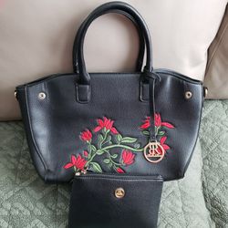 Bella Rose Handbag & Makeup Bag Set
