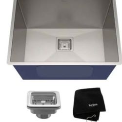 Kraus Pax 24" Single Basin 18 Gauge Stainless Steel Kitchen Sink