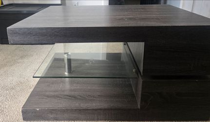 Coffee table, spins for different effects.