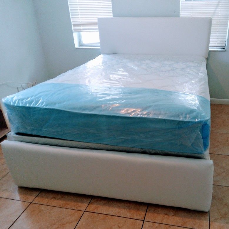 $350 Queen Bed Frame With Mattress And Boxspring Brand New Free Delivery 