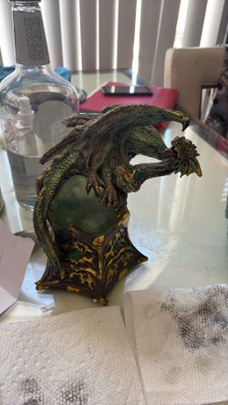 Emerald dragon statue collectible