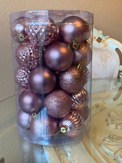 Rose Gold Christmas Ball Ornament Set