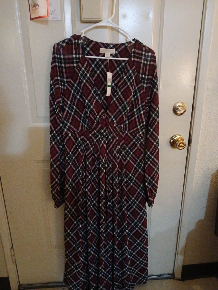 MICHAEL KORS PLAID DRESS SIZE L "BRAND NEW