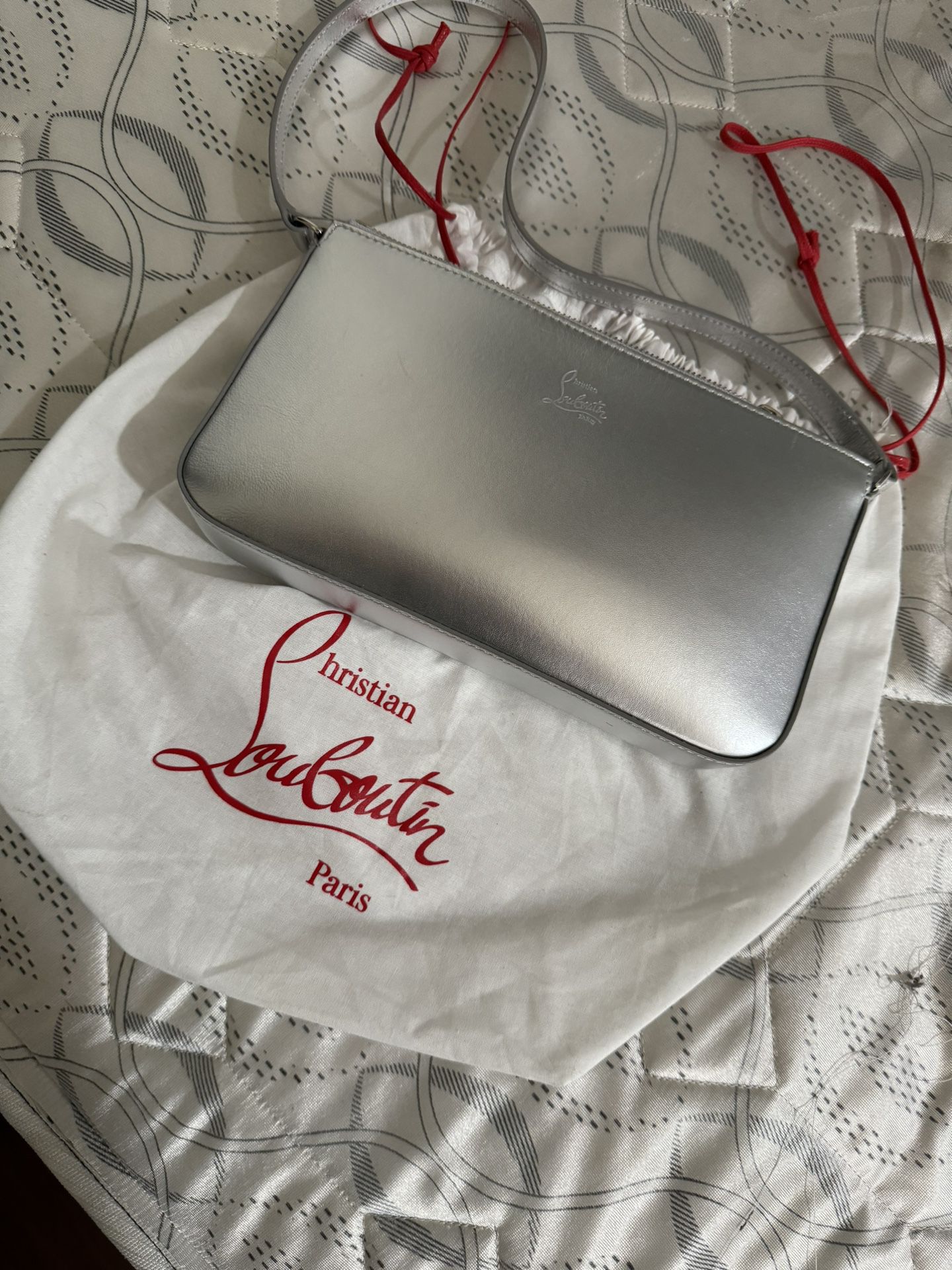 Christian Louboutin Loubila Metallic Leather Shoulder Bag