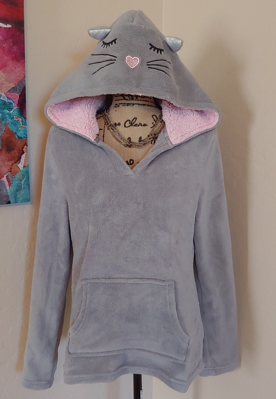 Girls or ladies fleece hoodie size large