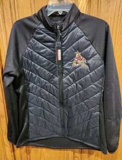 Arizona Coyotes Utah Hockey Club Black Antigua Womens Puffer Jacket Size Large NWT