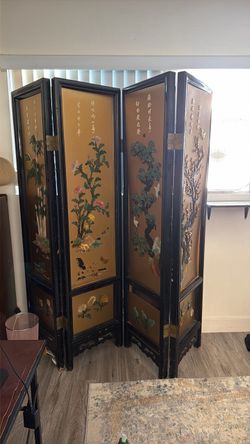 Chinese 4-Panel Folding Screen Room Divider