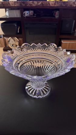 Crystal Cut Glass Pedestal Bowl