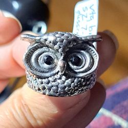 Silvertone Owl Ring