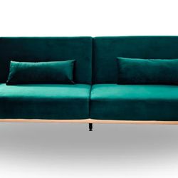 Green Velvet Sleeper Sofa ( Used - Looks New) 