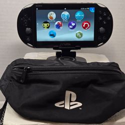Sony PlayStation PS Vita Slim PCH-2001 Black Handheld Console w/ Sony Pouch