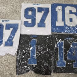 3XL DETROIT LIONS JERSEYS-SEWN SLEEVES...5 available