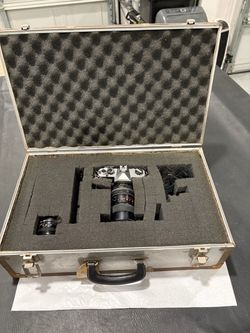 Vintage camera and lens 35mm