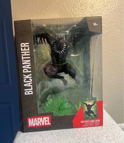 Marvel Black Panther Collectible Figure with Comic Book