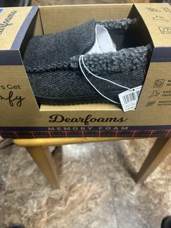BNB Men’s DearFoams Slippers in Gray Size L( 11-12) 