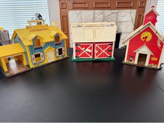 Fisher price play house, play school, play barn