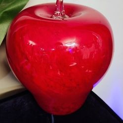 Large Red Glass Apple Home Decor