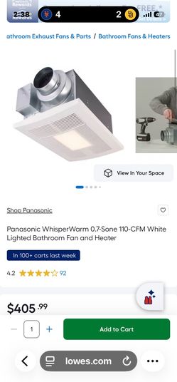 Bathroom fan heater new