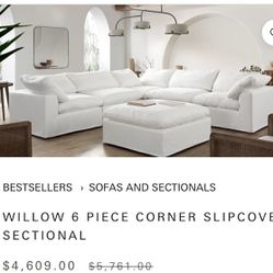 Slipcover White Sectional Sofa - Free Delivery ✅ White Modular Sectional Sofa Slip-covered RH Dupe.