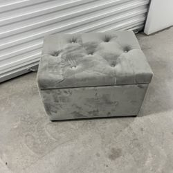 Gray Tufted Ottoman