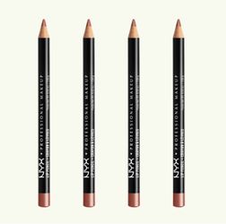 4 Pieces Of NYX PROFESSIONAL MAKEUP Suede Matte Lip Liner, Vegan Formula Ever