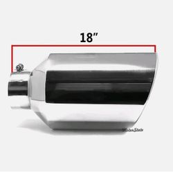 Inlet 5" Outlet 10" 18" Long Stainless Steel Rolled Edge 20° Exhaust Tip Diesel