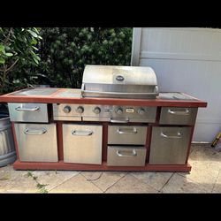 Large Island Style Stainless Grill 