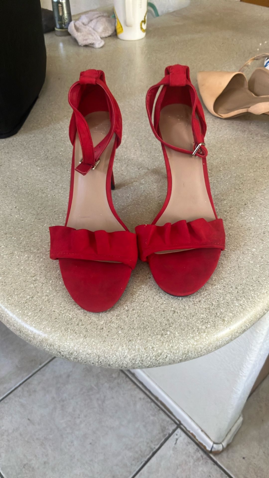 Macys A New Day Red Velvet Heels