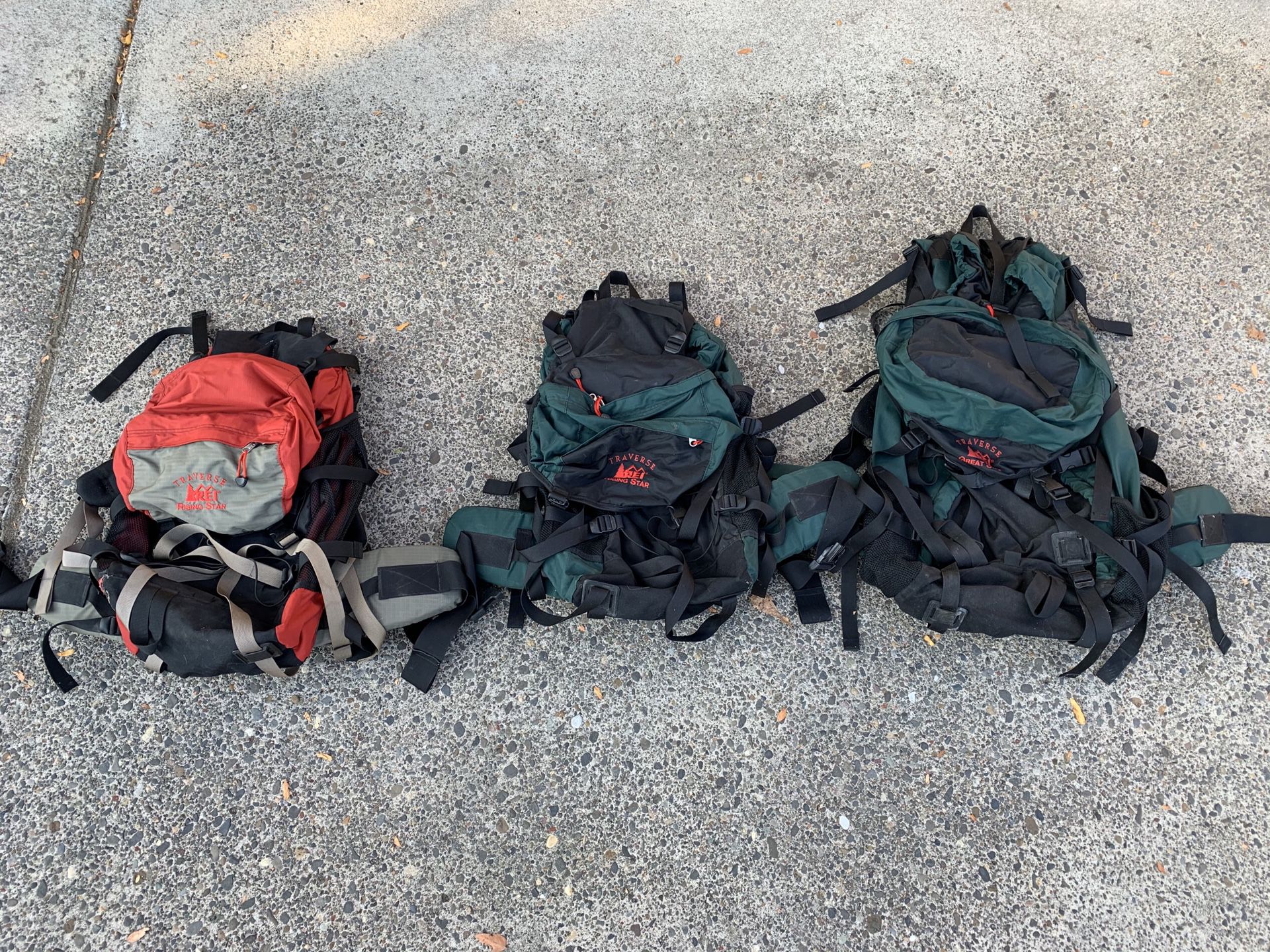 REI Hiking Backpacks 1x Adult 2x Kids