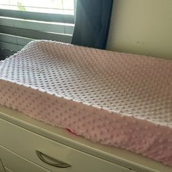 Baby diaper Changing Pad For Dresser With Pink Cover